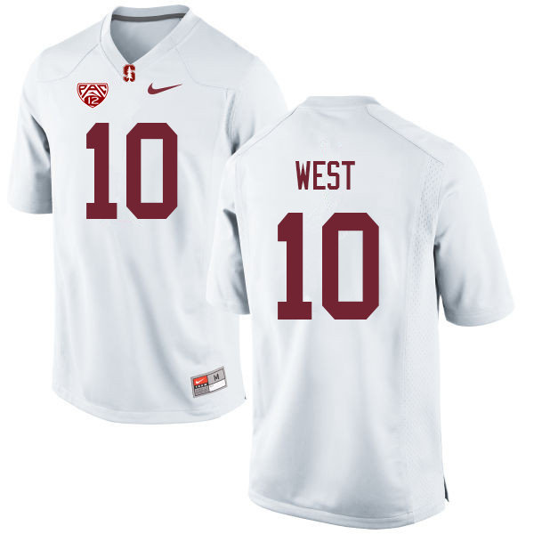 Men #10 Jack West Stanford Cardinal College Football Jerseys Sale-White